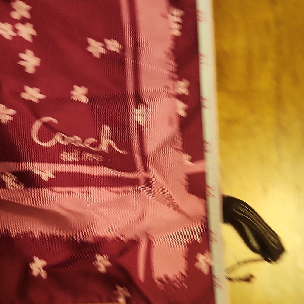 Coach Magenta and Light Pink Floral Scarf - Picture 4 of 4